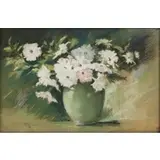 Agnes Augusta Brown, Vase with Petunias, Pastel