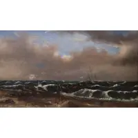 Wesley Elbridge Webber, A Stormy Departure, Oil on canvas