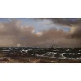 Wesley Elbridge Webber, A Stormy Departure, Oil on canvas
