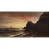 Wesley Elbridge Webber, Sunset Sailing off the Coast, Oil on canvas