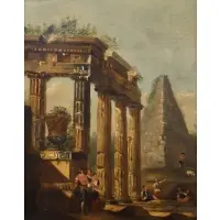 Hubert Robert, Roman Ruins, Oil on canvas