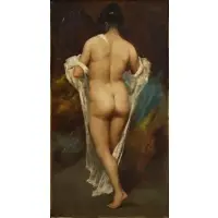 Temistocle Lamesi, La Bagnante (The Bather), Oil on canvas