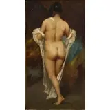Temistocle Lamesi, La Bagnante (The Bather), Oil on canvas