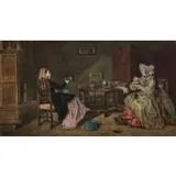 Joseph Thorburn Ross, Afternoon Tea, Mixed media on paper