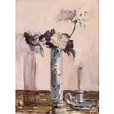 Sir James Lawton Wingate, Sweet Peas in a Vase, with a Candlestick, Oil on canvas