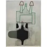 David Storey, Untitled (Red, Green, and Black), 1992, Pastel and charcoal