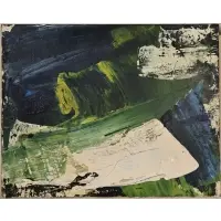 Aaron Levy, Untitled (Green, White, and Blue Abstract), Oil on panel