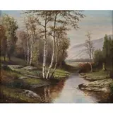 Frederick Matzow, River Landscape, Oil on canvas