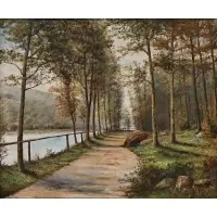 Frederick Matzow, River Road, Oil on canvas