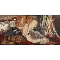 Richard M. Powers, Odalisque, Oil on board