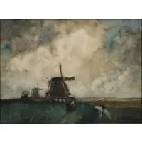 William Frederic Ritschel, Katwijk, Holland, Watercolor