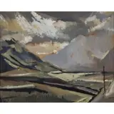 Kitty Wilmer O'Brien, Road to Delphi-Galway, Gouache