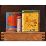 Manuel Hughes, Still Life with Tins on a Shelf, Oil on canvas