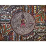 Henry Ray Clark, On My Palnet (sic) Called Everything they Say Two Heads are Better than One No matter Where You Are, Mixed media, colored pens and ink on card