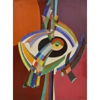 Untitled (Geometric Abstract) by Irving Lehman, Oil on canvas, sold Jun 2026
