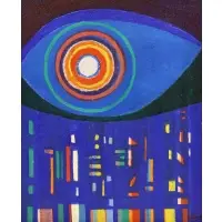 Irving Lehman, Untitled (Color Eye), Oil on canvas masonite