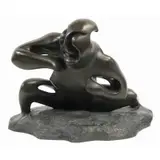 Eduardo Gomez-Angel, Untitled., Compact Bronze Sculpture by Eduardo Gomez, twisting abstract figure