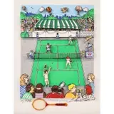Charles Fazzino, Tennis Love, 1994, 3-D Serigraph