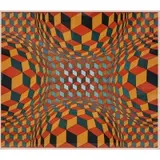 Victor Vasarely, Oeuvre Vert et Orange (Green and Orange Work), 1980, Screenprint in colors