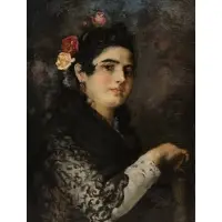 Harry Humphrey Moore, A Spanish Beauty, Oil on canvas