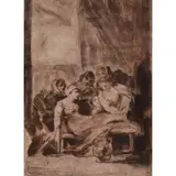Francisco Goya, La Iglesia Zaragozana de San Fernando y las Pinturas de Goya, Sepia on paper