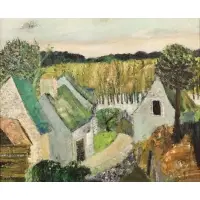 Guy Bardone, Inondation a Viviers- [Sarthe], Oil on canvas