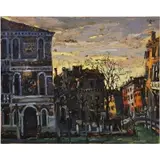Bruno Zupan, A Mosaic Facade on the Grand Canal, Venice, 1973, Oil on canvas