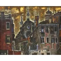 Bruno Zupan, Towers of San Roca, 1973, Oil on canvas