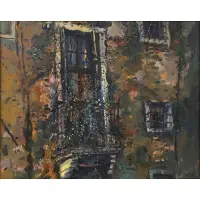 Bruno Zupan, A Window with Vines, Oil on canvas
