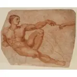 Michelangelo Buonarroti, The Creation of Adam (from the Sistine Chapel, Vatican, Rome), Sanguine chalk