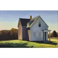 Joan Albaugh, House with Shadows, Oil on board