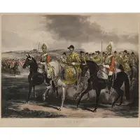 Henry Martens, The Life Guard Band, Passing in Review, 1865, Colored aquatint