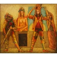Untitled (Four Figures) by Mikhail Aleksandrov, Oil on canvas, sold Jun 2026