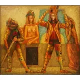 Mikhail Aleksandrov, Untitled (Four Figures), Oil on canvas
