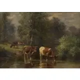 Thomas Bigelow Craig, By a Woodland Stream, Oil on canvas