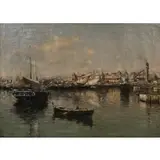 Joan Roig Soler, The Port of Tarragona, Oil on canvas