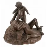 James Jacques Pradier, Mother & Child, Large bronze sculpture with nice original brown patina