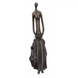 Ruth Bloch, R Bloch 138/175, Ruth Bloch bronze of a seated woman with flowers