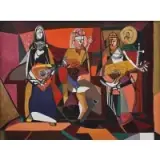 Ethel Edwards, Three Musicians, Oil on canvas