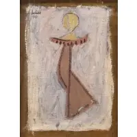 Salvatore Emblema, Untitled (Figure with Yellow and Pink), 1961
