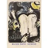 Marc Chagall, Moise et lesTables de la Loi-Affiche (Moses and the Tablets of Law), 1962, Color Lithographic exhibition poster