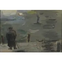 Alexander Minewski, The Emigrant, 1958, Oil on board