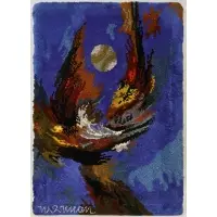Untitled by Leonardo Nierman, Wool, double-pile woven tapestry mounted on board, sold Apr 2026