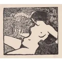 Aristide Maillol, La Vague (The Wave). 1895-98. Woodcut. Initialed and numbered '46/60, Woodcut