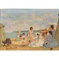 Suzanne Demarest, Ladies at the Beach, Oil on canvas