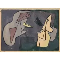 Louis Schanker, Jai-Alai (For Her/Him), 1939, Color woodcut