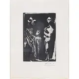 Pablo Picasso, Sur le Seuil. Homme Discutant Avec Une Fille (On the Threshold: Man Talking to a Girl), Etching and aquatint
