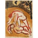 Marc Chagall, Cain and Abel, Colored lithograph on paper