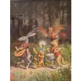 Quang Ho, The Bremen Town Musicians (from Grimms' Fairy Tales), Pastel on paper