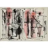 Dorothy Dehner, Untitled (Pink and Black Abstract)